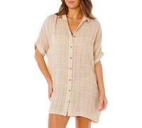 Rip Curl - Abito chemisier leggero a quadri - Paradise Check Cover Up Off White per Donne - Taglia M - Beige