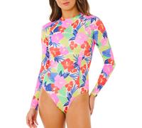 Rip Curl - Costume da bagno anti-UV a maniche lunghe - Party Wave Upf Surf Suit Multi per Donne in Poliestere Riciclato - Taglia S - Rosa