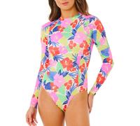 Rip Curl - Costume da bagno anti-UV a maniche lunghe - Party Wave Upf Surf Suit Multi per Donne in Poliestere Riciclato - Taglia M - Rosa