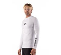 Rip Curl Long Sleeve Rashguard-UPF 50+ Sun Protection Surf Shirt, Tight Fit Rash Vest Maglietta Guard, Bianco, L Uomo
