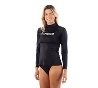 Rip Curl Long Sleeve Rashguard with UPF 50+ Sun Protection Quick Dry, Moisture-Wicking Swim Shirt for Outdoor Activities Maglietta Rash Guard, Nero, M Donna