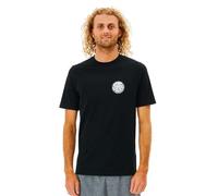 RIP CURL Mens Icons of Surf Rash Vest a Maniche Corte - Nero - Protection Solare UV e Properties SPF
