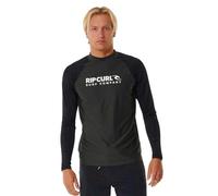 Rip Curl Mens Shock UV Long Sleeve Rash Vest 146MRV - Black Marle Mens Size - L