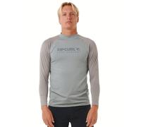 Rip Curl Shock UPF 50 Long Sleeve Rashguard Vest Maglietta Rash Guard, Grigio Chiaro Marle, Medium Uomo
