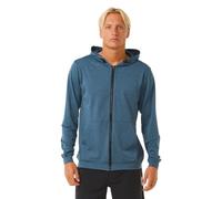 RIP CURL Stack UPF 50 Long Sleeve Zip-up Hooded Rashguard Maglietta Rash Guard, Marina Marina, L Uomo