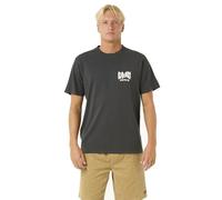 RIP CURL T-Shirt Girocollo da Uomo con Logo Relaxed Fit, Scudo Nero Lavato, XL