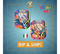 [RIP & SHIP APERTE IN LIVE] Pokemon 2 x Tin Mega Charizard X Y ITALIANO