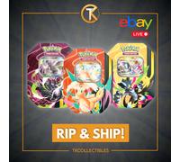[RIP & SHIP APERTO IN LIVE] Pokemon Tin da Collezione Megaforze- Bundle 3Pz ITA