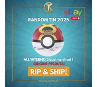 [RIP & SHIP LIVE] Pokemon Tin 2025 Box 3x pack di cui 1 ORIGINE PERDUTA ITA