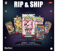 Rip&Ship Pokemon Bundle 6 Buste 151+Asces Prism+Fiamme+Equil+Caos Italiano