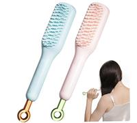 Riparato per capelli auto-pulizia 2 pc facili puliti spazzola per capelli, pettine di massaggio con setole retrattili a una spazzola anti-statica pulita strumenti di acconciatura per capelli per tutt
