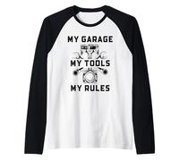 Riparazione Auto Divertente Meccanica Auto My Garage I Miei Strumenti Le Mie Regole Maglia con Maniche Raglan