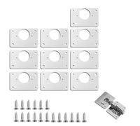 riparazione della cerniera, Piastra di riparazione cerniera in acciaio inox 90x50mm con viti confezione da 1/2/4/10(10pc a)