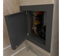 Riparazione delle porte， Copertura for porta di accesso alla soffitta in metallo, design a spinta, piccola for pareti o soffitti in cartongesso(Black,18x22in)