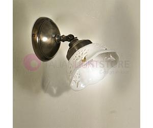 RIPARBELLA Applique Spot Orientabile Ottone Ceramica Rustico Country