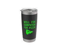 Riparerà il computer per la pizza Divertente Tech Support Riparazione G icchiere termico in acciaio inox doppia parete