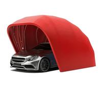 Riparo For Auto Da Esterno Resistente 18x8,2x7,5 Piedi, Acciaio Inossidabile E Tessuto Oxford 600D, Garage Portatile Rosso For La Protezione Del Veicolo