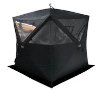Riparo per pesca sul ghiaccio isolato pop-up, per 3-5 persone, portatile, stile Hub, con borsa per il trasporto, tenda termica impermeabile
