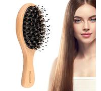 Ripasso per capelli rilassanti, pennello lisciante per capelli - Mesolio di massaggio setola di cinghiale con maniglia in legno per capelli flyaway,per la toelettatura rilassanti per la casa, la scuol