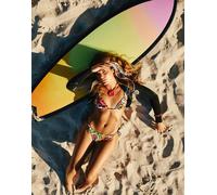 Ripcurl X Farm Rio - Top bikini a triangolo con stampa a fiori double-face multicolore L