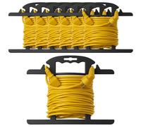 Ripeng 6 bobine di prolunga resistenti con maniglia per il trasporto, organizer per cavi da 30,5 m, in ABS resistente, a forma di H, per la gestione dei cavi (nero)