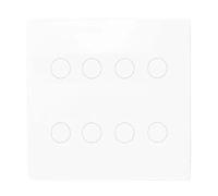 Ripetitore interruttore luce 4x4 Brasile pannello in vetro sensore touch 4/6/8 gang telecomando di Alexa Dot Home(8 Gang (White))