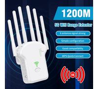 Ripetitore WiFi 1200Mbps Router wireless Antenna alta 6 Amplificatore di rete Ripetitore Dual Band 2.4G 5G Amplificatore wireless per la casa 2.4G 300M White