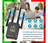 Ripetitore WiFi 300Mbps Range Extender Wireless Segnale Potente con 4 Antenne