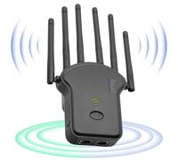 Ripetitore WiFi, amplificatore di segnale domestico WiFi Extender con doppia banda 1200 mbps (5 GHz / 2,4 GHz), ripetitore WiFi con porta Ethernet per una copertura fino a (nero)
