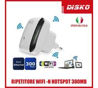 RIPETITORE WIFI -N SEGNALE HOTSPOT WIRELESS EXTENDER AMPLIFICATORE ESTENDI 300MB