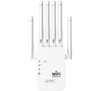 Ripetitore WiFi Potente per Casa, 1200Mbps WiFi Extender 5GHz & 2,4GHz Dual Band Amplificatore wifi Supporta Modalità Ripetitore/Router/AP,6 Antenne,2 porte LAN,Adatto per Casa,Ufficio e Altri Luoghi