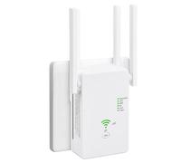 Ripetitore WiFi Potente Per Casa, 1200Mbps WiFi Extender Dual Band 5GHz & 2,4GHz con 4 Antenne, Porta Ethernet, WPS, Amplificatore Wifi Supporta Modalità Ripetitore/Router/AP (Bianco)