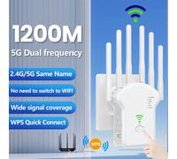 Ripetitore WiFi wireless 1200Mbps Ripetitore di segnale WiFi Dual-Band 2.4G 5G WiFi Extender Antenna Amplificatore di rete Router WPS 2.4G 300M-1