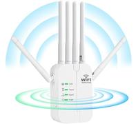 Ripetitore WLAN WiFi 6 3dBi, 2 porte Ethernet, metodo di accesso 3 in 1 di ripetitore/AP/router, WiFi Signal Extender con copertura del segnale di 8900 sq. Per casa e ufficio (610)
