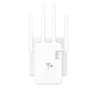 Ripetitore WLAN WLAN 1200 Mbit/s, WiFi Range Extender DualBand WiFi Booster Internet Amplificatore con 4 antenne esterne Internet Booster con porta LAN/WAN (bianco)