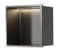 Ripiani da incasso per doccia, impermeabili, in acciaio inox, per bagno, shampoo e articoli da toeletta, design a alcova grigia (32 x 32 x 12,5 cm)