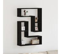 Ripiani da parete vidaXL, 2 pezzi, Nero Rovere, Mensole da Parete Mensole a Muro for cucine 50x15x85 cm, Legno ingegnerizzato