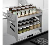 Ripiani Estraibili A 2 Livelli, Sistema Di Ripiani Estraibili In Acciaio Inossidabile, Pannello Salvaspazio Per Mobili Superiori Sollevabili Per Elettrodomestici Da Cucin-One Color-364x280x520mm