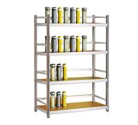Ripiani in acciaio inox da 2 a 5 ripiani, portabottiglie, armadietti per stoviglie da cucina, portaoggetti per magazzino e garage, ripiano per lavanderia da bagno (argento 27,5x11,8x59 pollici)