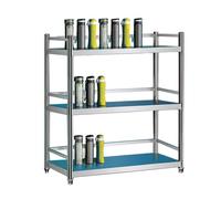 Ripiani in acciaio inox da 2 a 5 ripiani, portabottiglie, armadietti per stoviglie da cucina, portaoggetti per magazzino e garage, ripiano per lavanderia da bagno (argento 35,4x11,8x39,3 pollici)