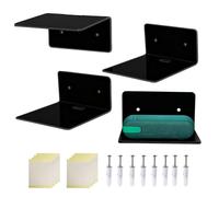 Ripiani In Acrilico Per Parete | 4 Pezzi Decorativi Multifunzione - 10 Cm Libreria Galleggiante Per Camera Da Letto | Per Soggiorno Bagno Camera Da Letto Album Archivio Cucina Libreria Posto Di Lavoro