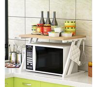 Ripiani per microonde a 2 Strati, Supporto per microonde in Legno Ripiano per Cucina Griglia per Forno a microonde per microonde Piatti per cuociriso Tazze Bottiglie per bollitore-57*38*38 cm Z-noce