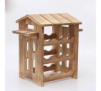 Ripiani per vino, supporto per 9 bottiglie di vino, ripianio per il vino a pavimento indipendente, montaggio fai-da-te Portavino in legno Organizzatore per bottiglie da vino per casa, mobile