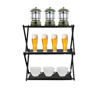 Ripiani Pieghevoli - Rastrelliera Da Campeggio A 3 Livelli Da 13 X 6,89 X 14,37 Pollici, Tavolo Organizer Pieghevole | Per All'aperto, Roulotte, Picnic, Escursionismo, Zaino In Spalla, Giardino