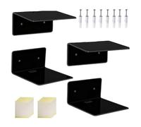 Ripiani trasparenti da parete - Multifunzione Decorativi 4 Pezzi | Scaffali galleggianti da parete da bagno 10 cm, per album camera da bagno stoccaggio scaffale soggiorno cucina ufficio