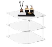 Ripiani trasparenti per esposizione, a 3 ripiani, antiscivolo, in acrilico, per casa, bagno, doccia, cucina, piano di lavoro, armadio, tavolo, vanità, fattoria