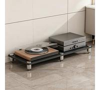 Ripiano Angolare Armadio Componente Supporto Multimediale Av1/2/3/4 Livelli | Supporto for Lettore Cd a Torre con Rack Audio in Legno for Casa/Ufficio/Audio Video/Dj/Teatro(Black,1 Tier)