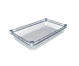 Ripiano Contenitore 45x120xh15 cm Archimede system in metallo cromato cromo