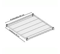 Ripiano Cromato 60x60xh3 cm completi di 4 Guancette di fissaggio Archimede system cromo