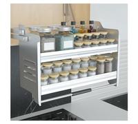 Ripiano estraibile for pensile da cucina, portaspezie estraibile a 2 livelli, parte superiore in lega di alluminio, for spezie e utensili(650mm Cabinet)